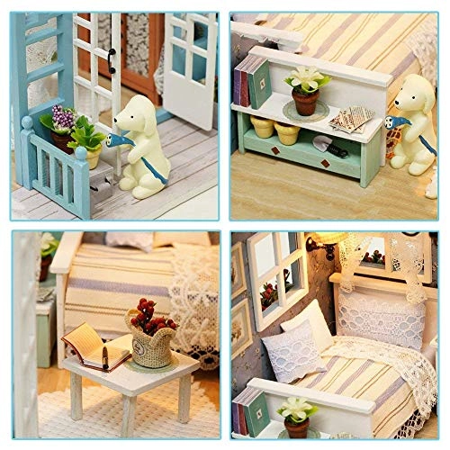Diy Miniature Dollhouse Kit - 3D Wooden Led Lights