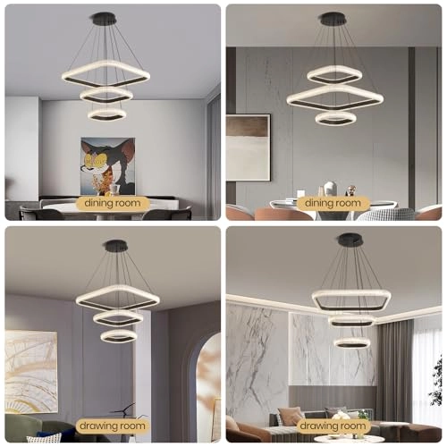 Square LED Chandelier - 3000K-6000K Dimmable