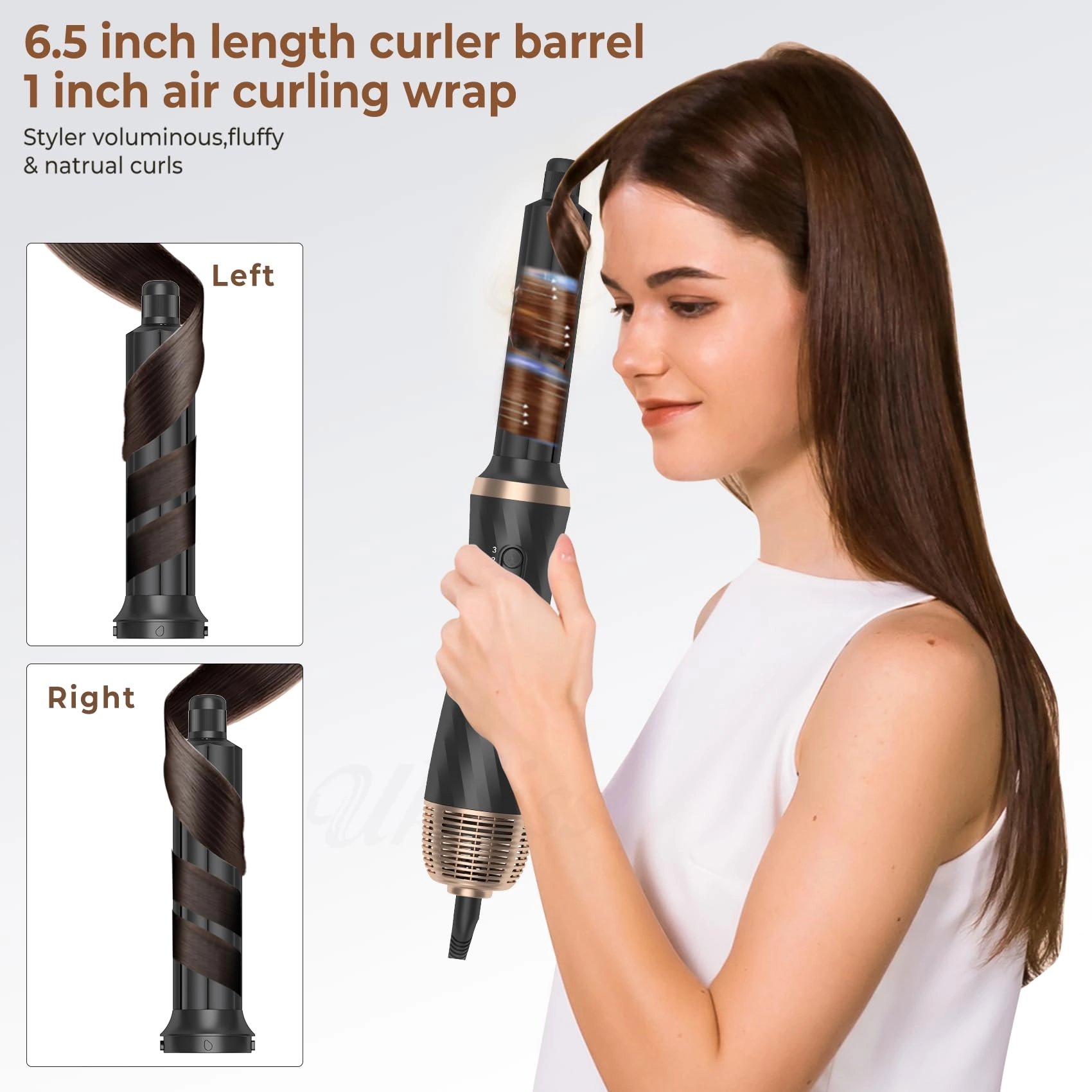 6 in 1 Hair Dryer Brush - 700 watts Gold