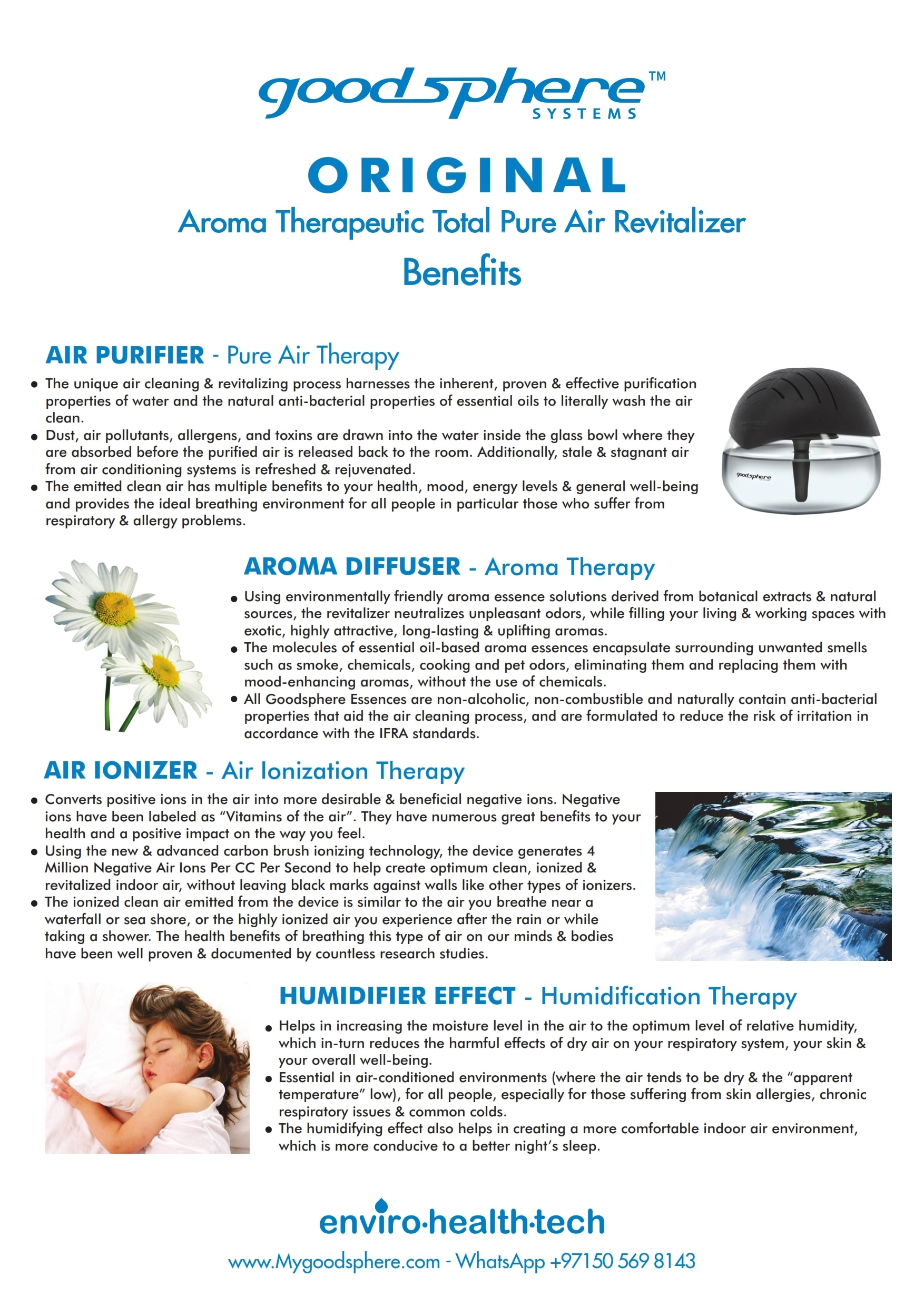 Aroma Therapeutic Total Pure Air Revitalizing System - Air Purifier Aroma Diffuser
