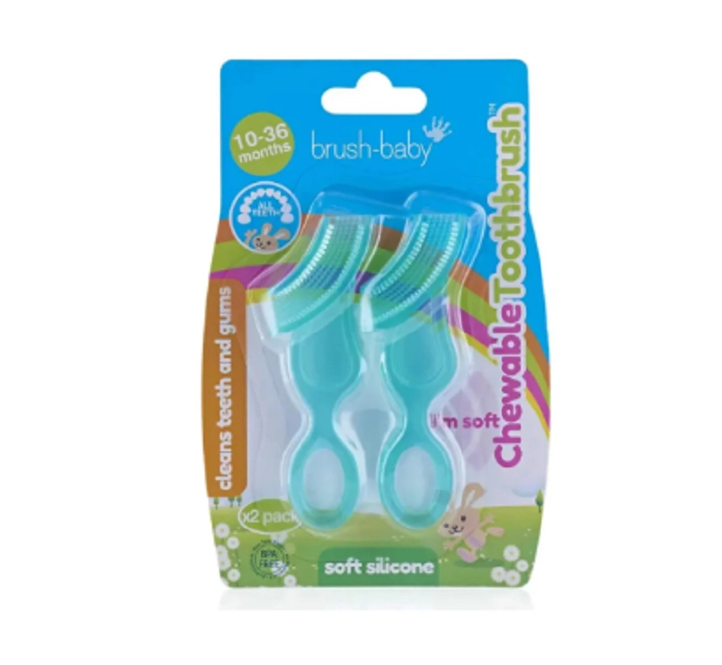 Chewable Toothbrush - Teal Double Pack