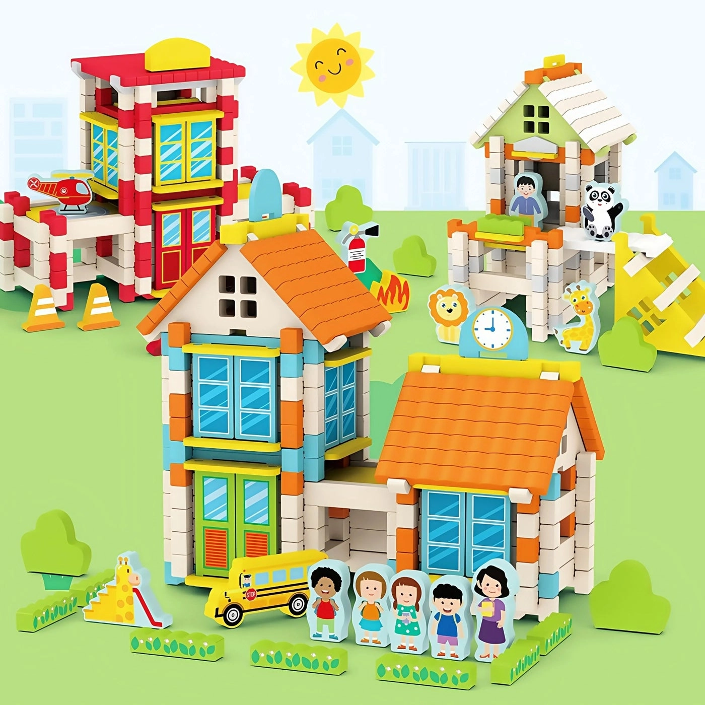 Wooden Building Blocks Set - Montessori Wood