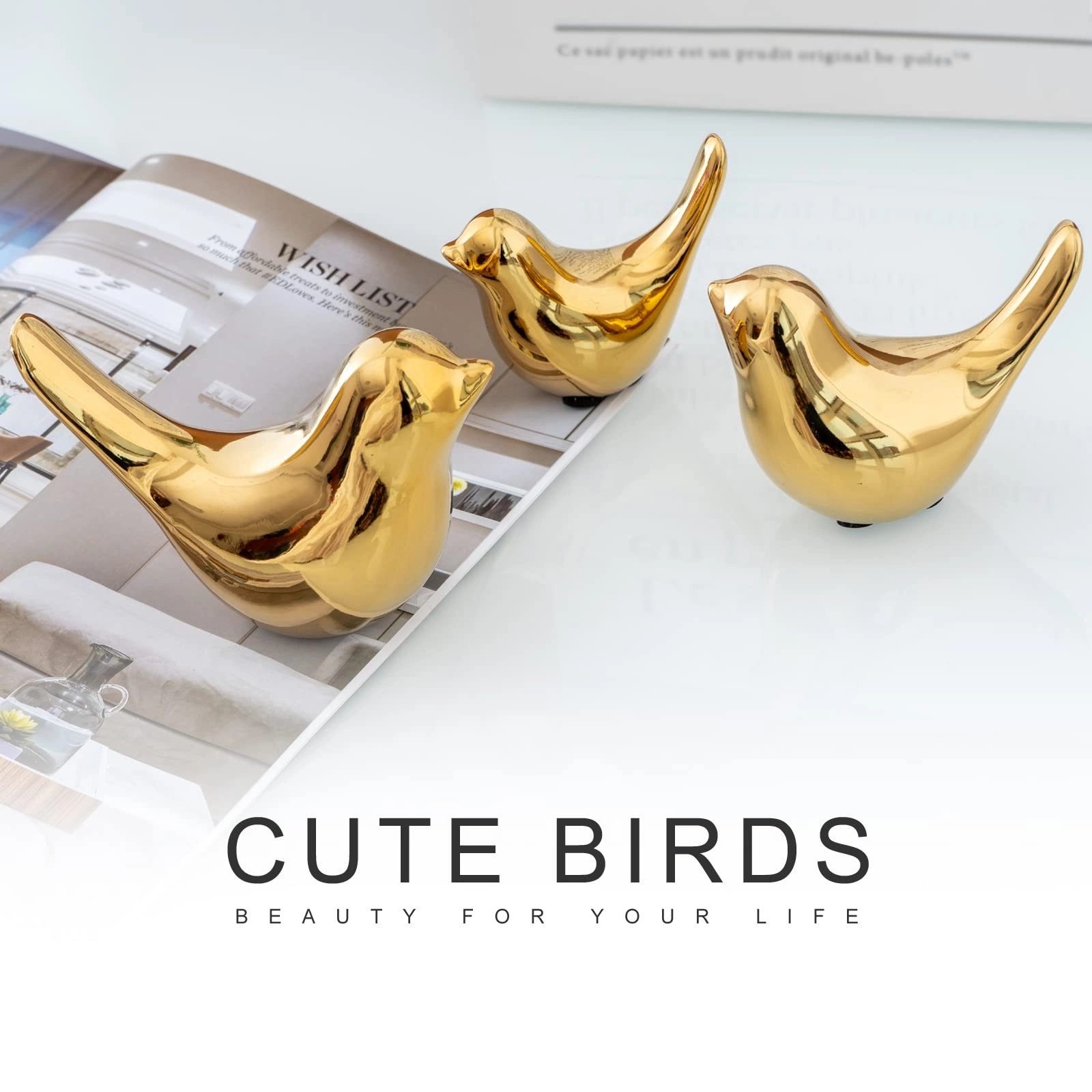 White Birds Statues - Ceramic