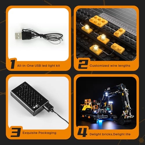 Light Set for LEGO 42215 Volvo EC500 Hybrid Excavator - Plastic 1