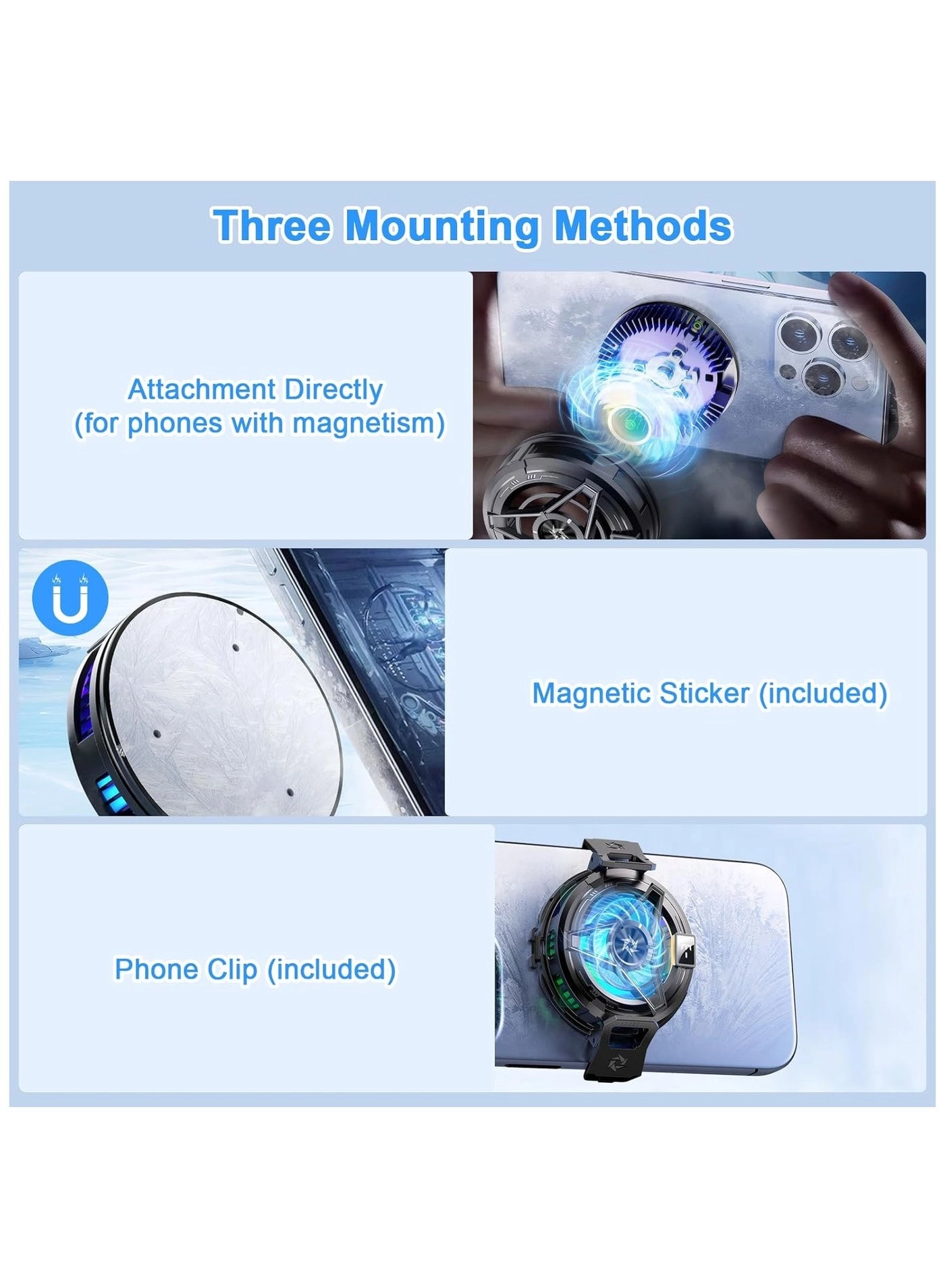 AL19 - Icing Semiconductor Mobile Phone Radiator Magnetic Back Clip