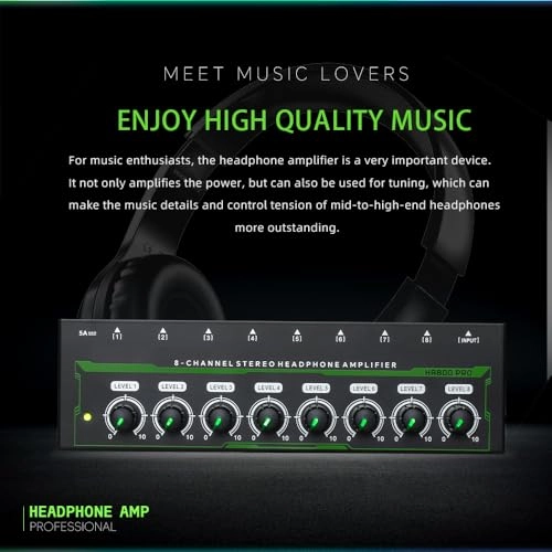 HA800S - 8-Channel Stereo Headphone Amplifier