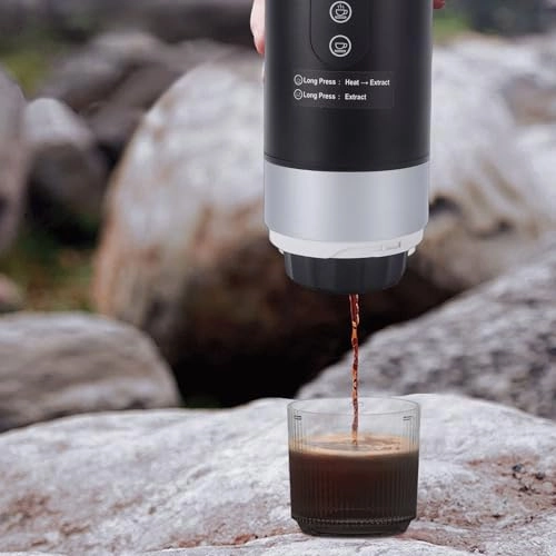 Portable Coffee Machine - 80ml ground coffee and capsules