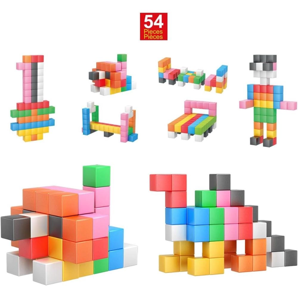 Magnetic Cubes Learning Blocks - 3+ Years 54 pieces