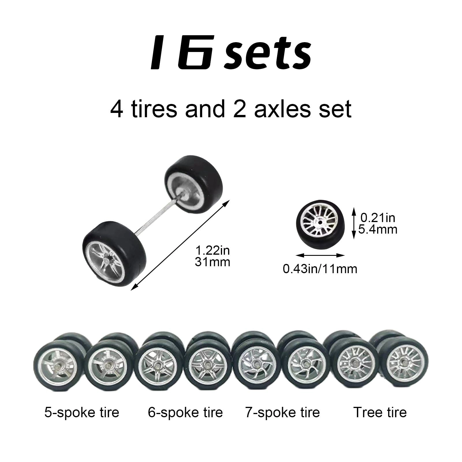 Rubber Wheels Set - 1/64