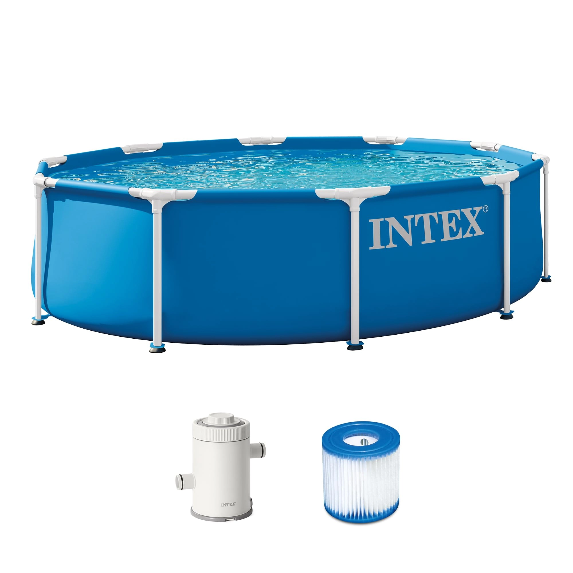 Metal Frame 10 ft x 30 in Above Ground Pool - 1185 Gallons