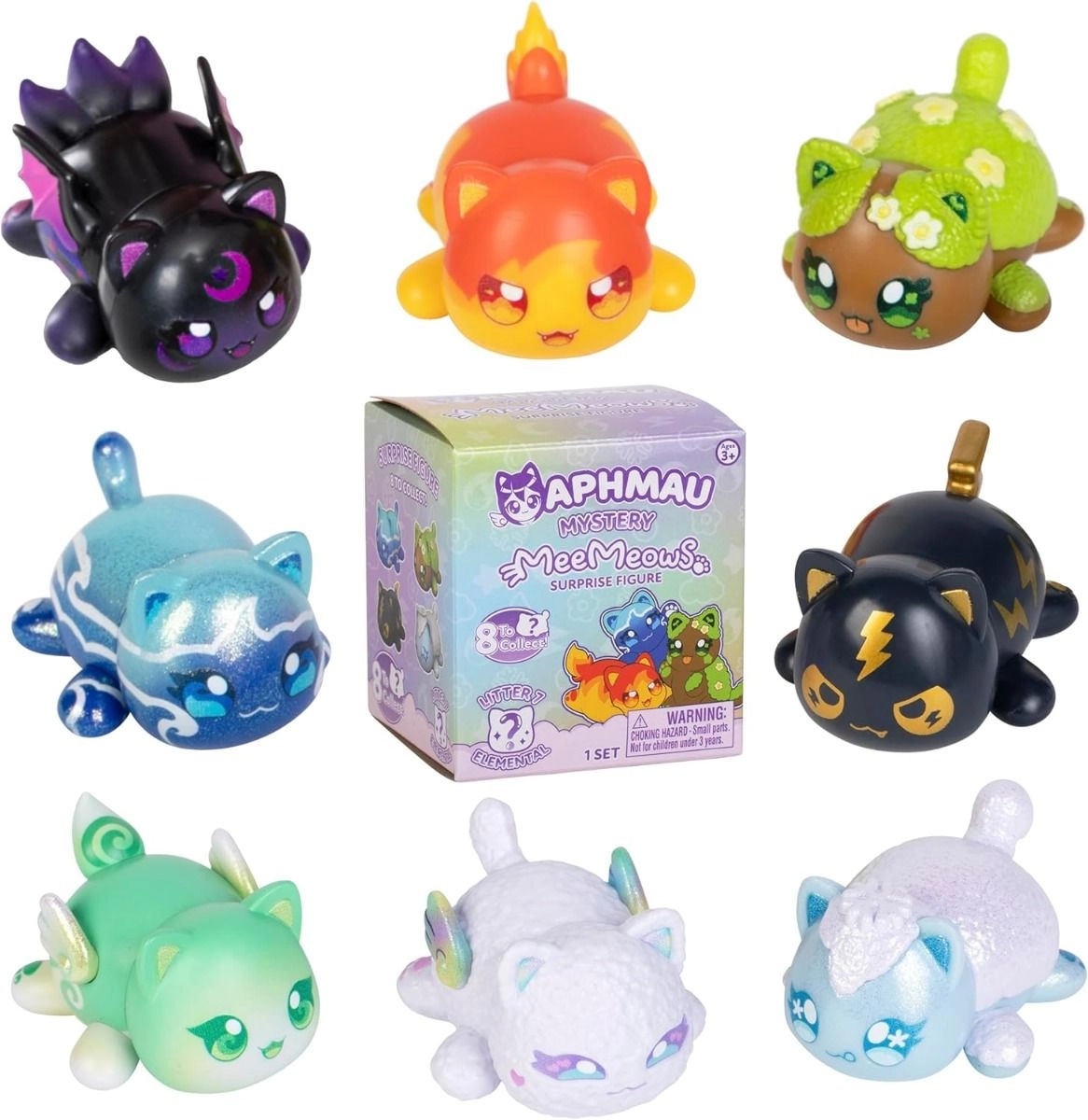 Mystery MeeMeow Figures Elemental - 3 + 1 Pc Assorted