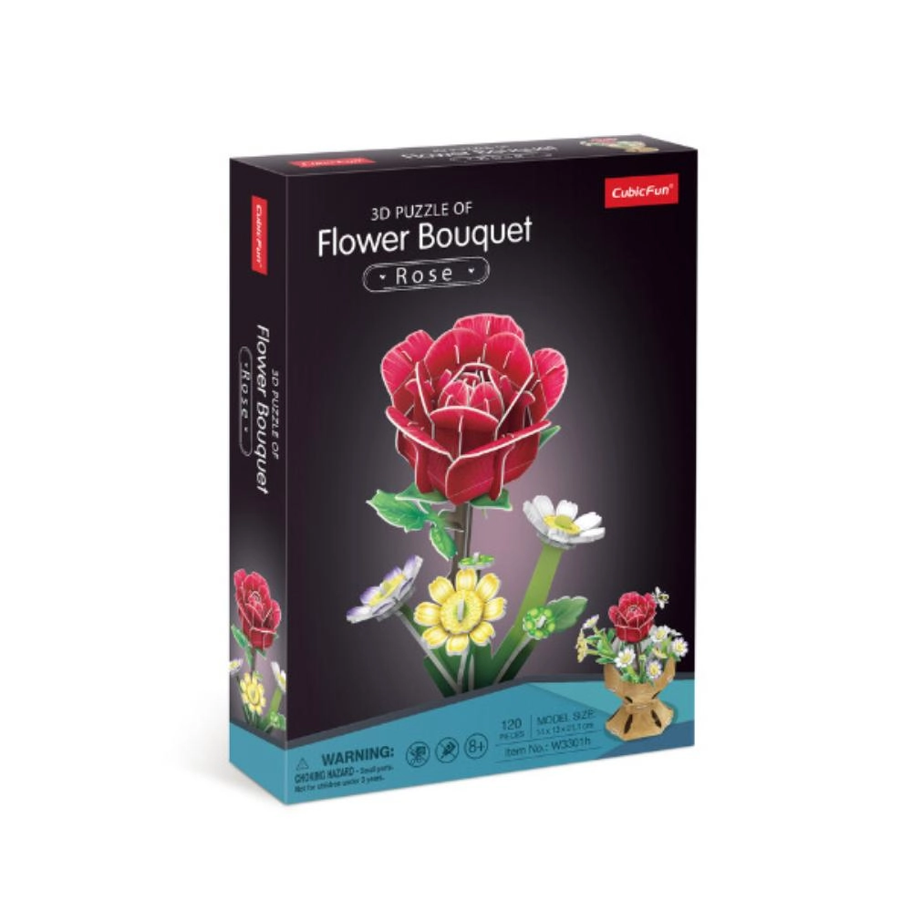 CubicFun Rose Flower Bouquet 3D Puzzle (527-W3301H) - 120 pcs