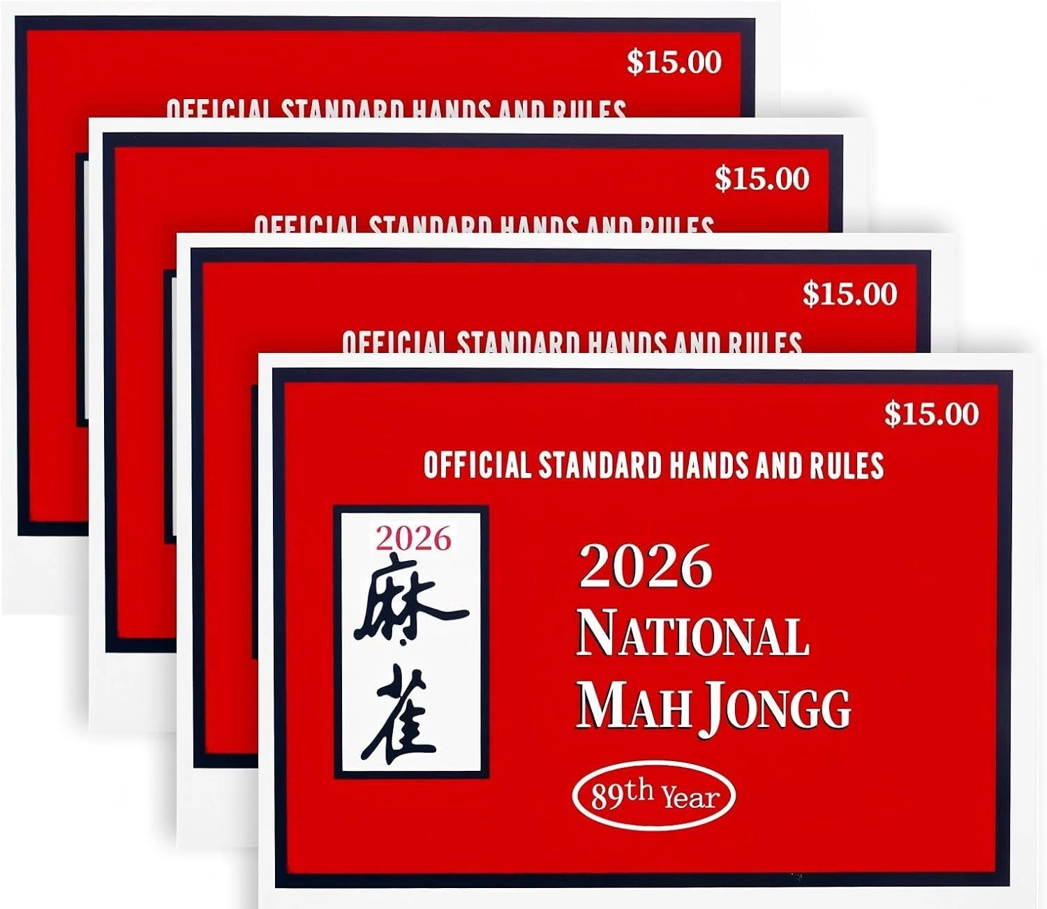 Cotftr Mahjong Cards - 2026 4 PCS Large Print