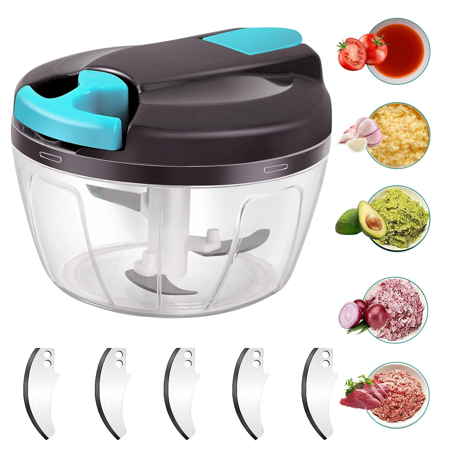 Domkan Onion Slicer - 520 ml 3 Stainless Steel Blades