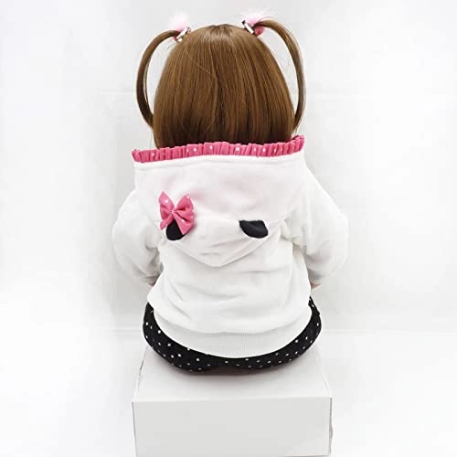 Rebirth Baby Doll - 48cm/58cm Silicone Limbs Cloth Body Panda Clothes Gift Set