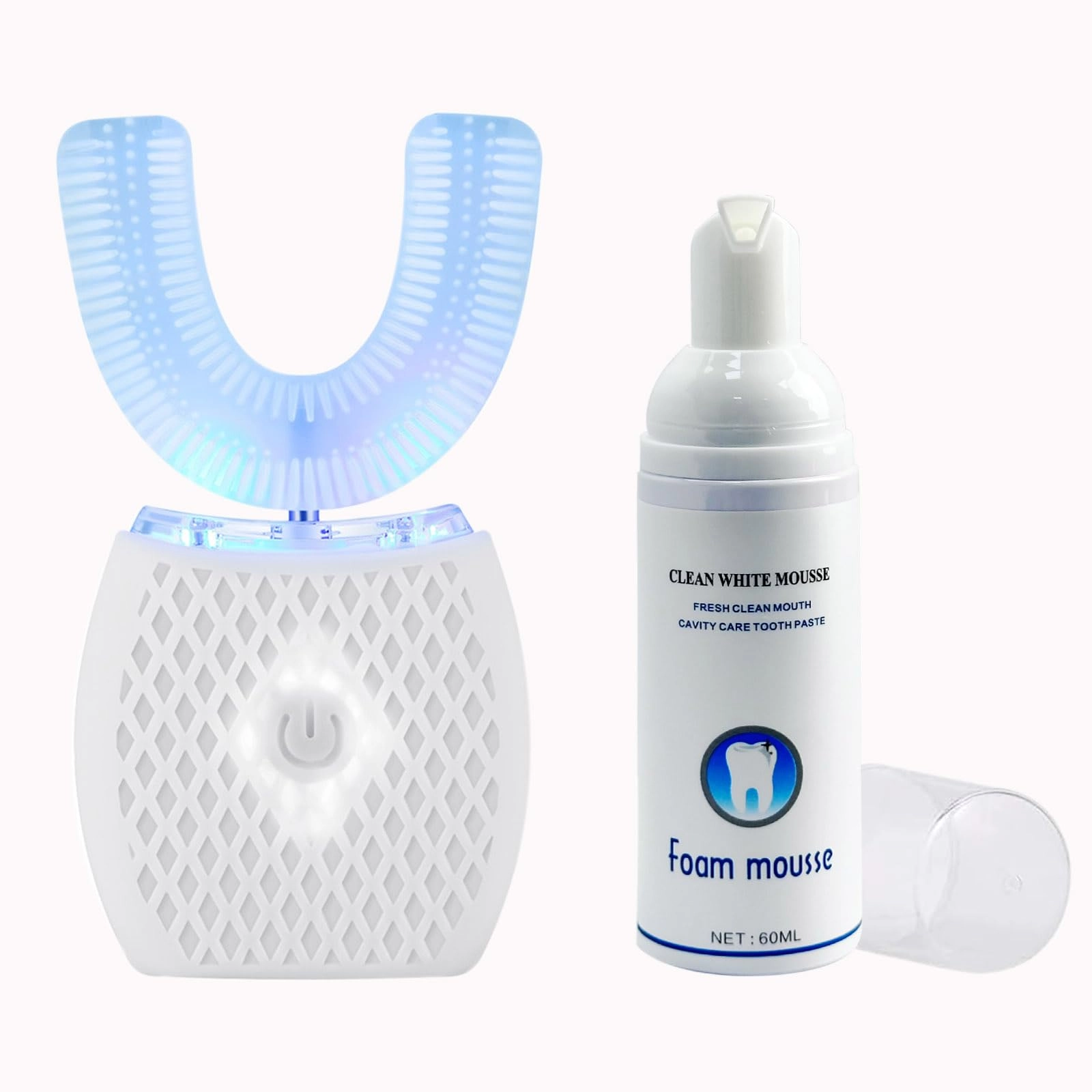 Ultrasonic U-Shaped Toothbrush - 360° Mouth Cleansing Black