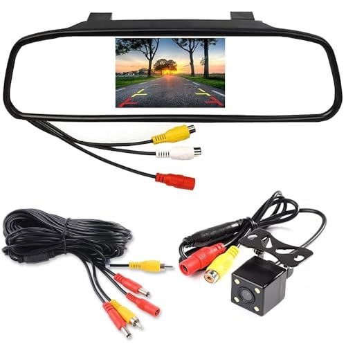 Mirror Monitor - 4.3" 480x272 + Rear View Camera - 4LEDs Night Vision