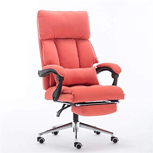 Desk Chair - PU Leather Brown High Back