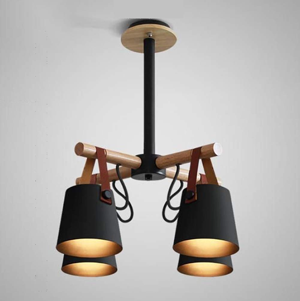 E27 Japanese Style Log Belt Chandelier - 4 head White