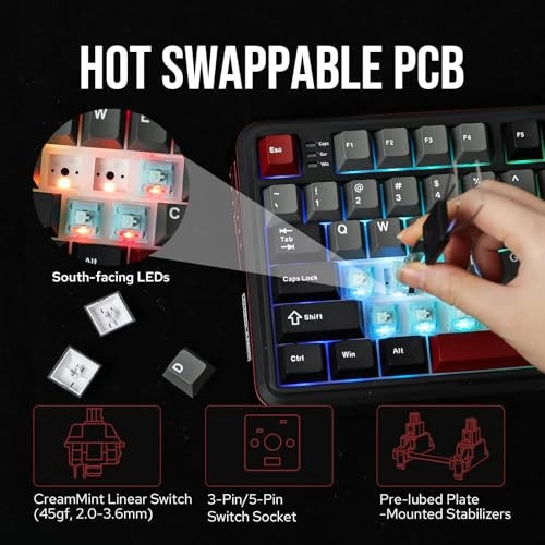 Vibe75 - 75% 2.4 GHz wireless, Bluetooth, USB-C