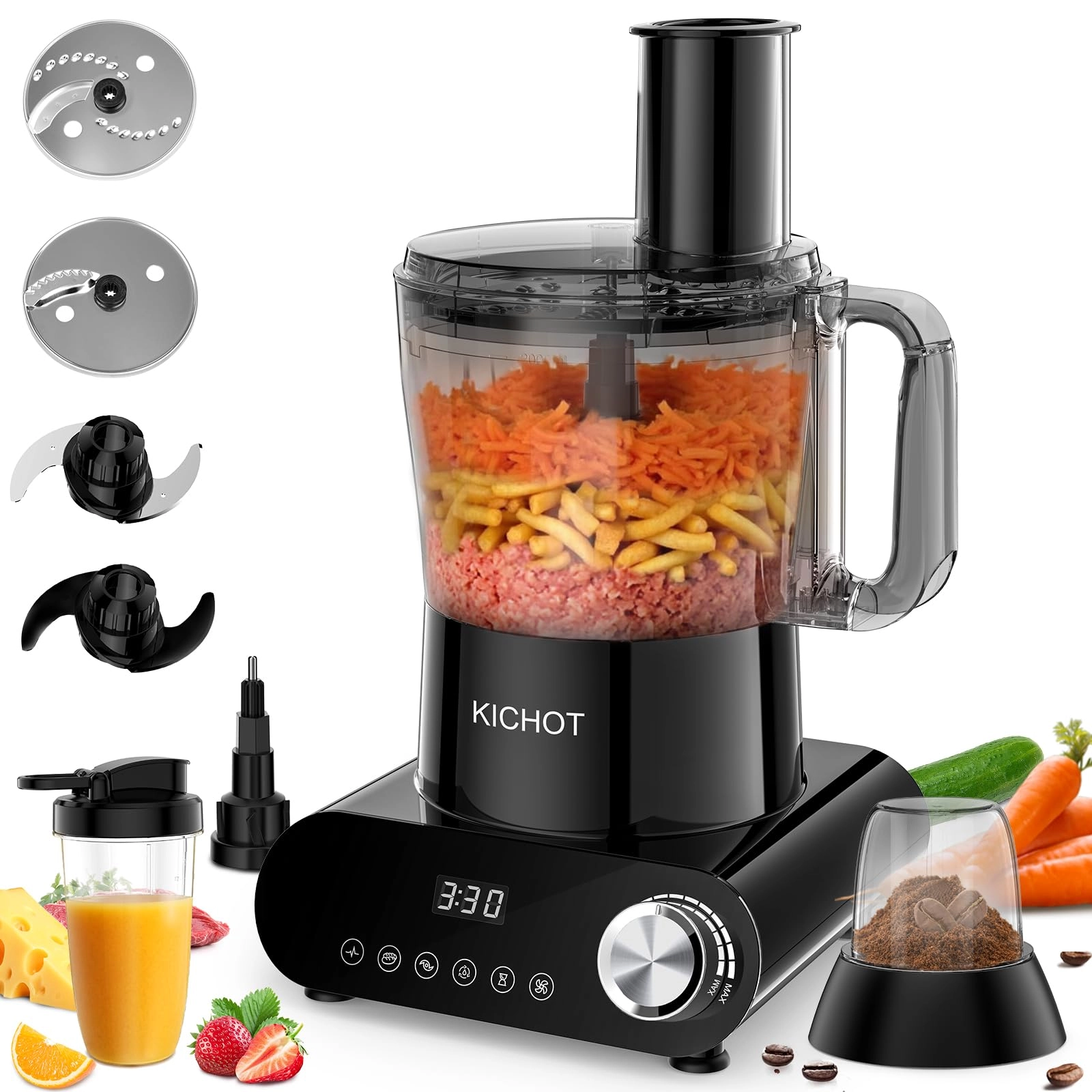 KICHOT Food Processor & Slicer - 2.5L 1500W