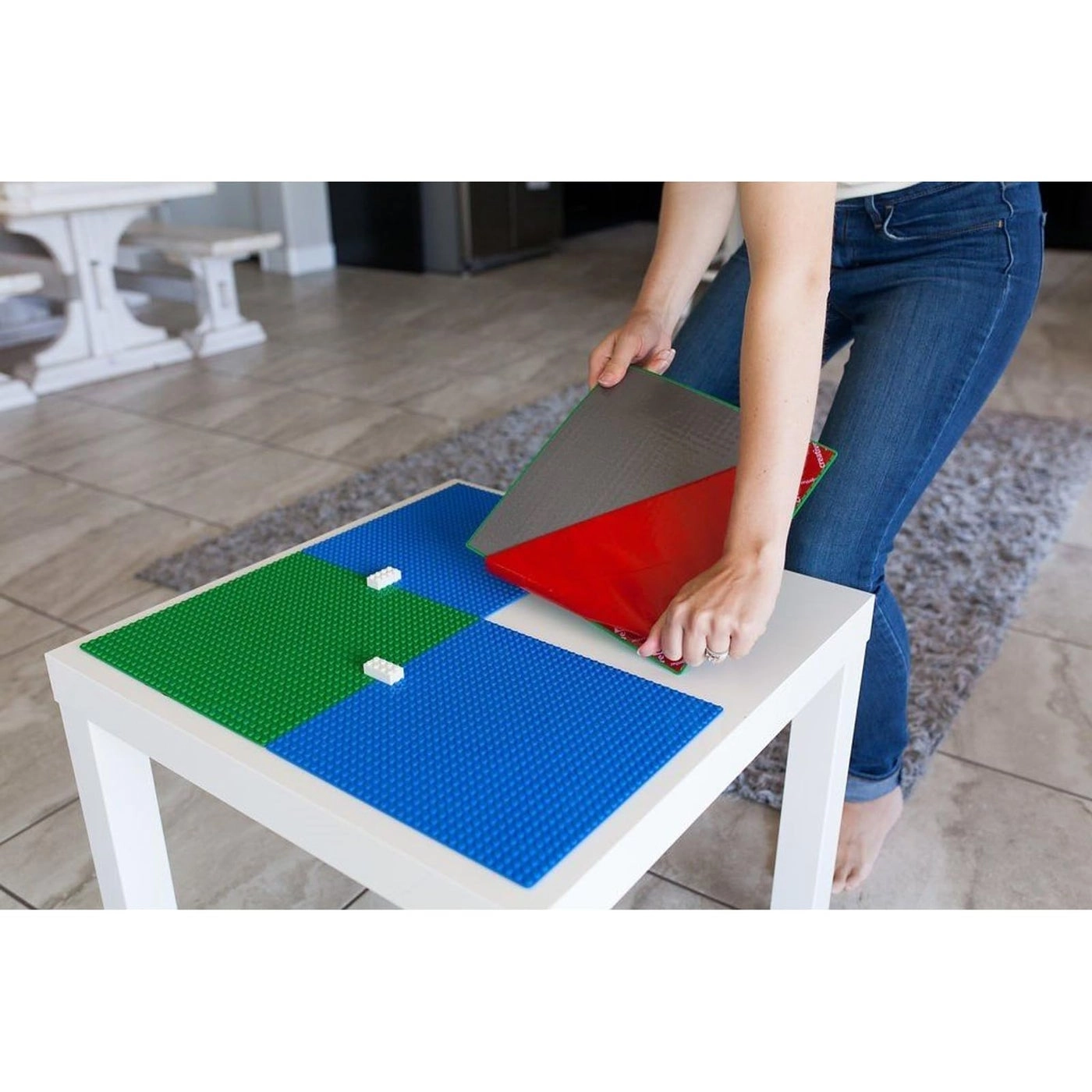 Peel & Stick Blocks Base Plate - Blue & Green 4-Pack