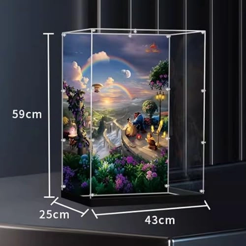 Acrylic Transparent Collectible Display Case for LEGO 43263 Castle Block Model