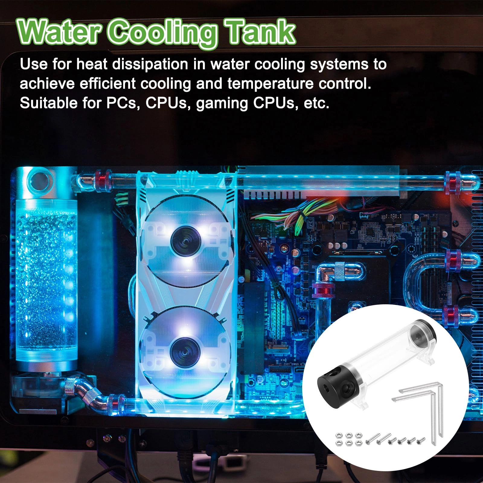 Water Cooling Tank - G1/4" 50mm x 190mm 1 in 3 out