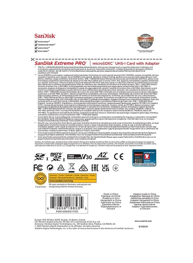 Extreme Pro microSDXC U3 1TB