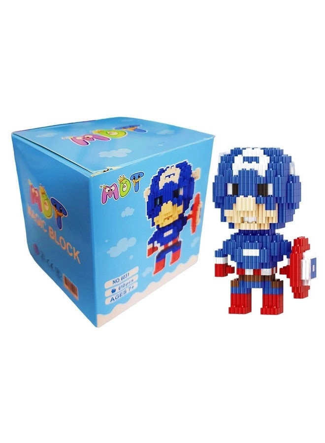Birthday Popper DIY Building Blocks Mini Figure - Captain America 610 pcs