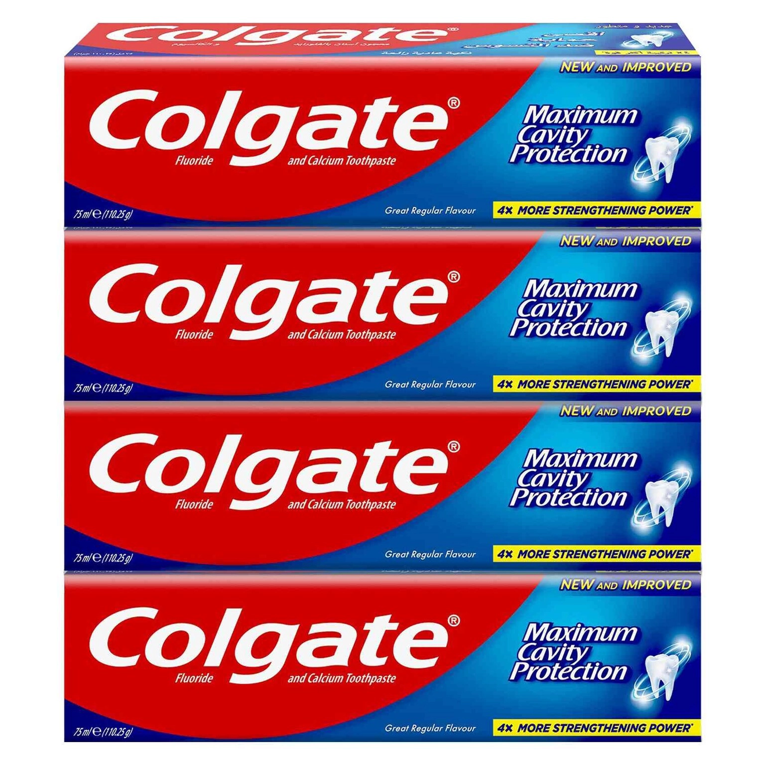 Colgate Maximum Cavity Protection Fluoride And Calcium Toothpaste 75ml x4