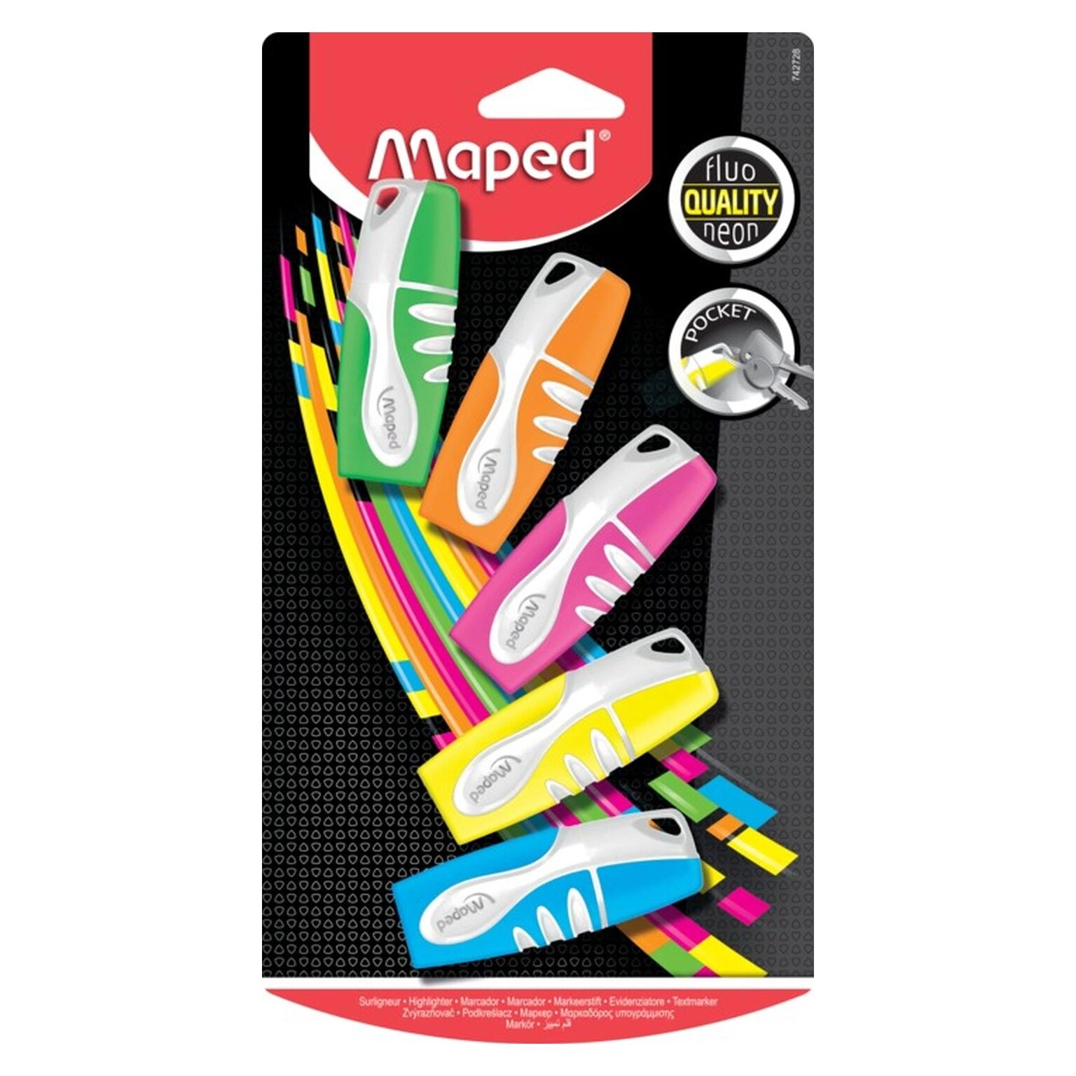 Maped Fluo Pocket Highlighters - vibrant colours chisel tip