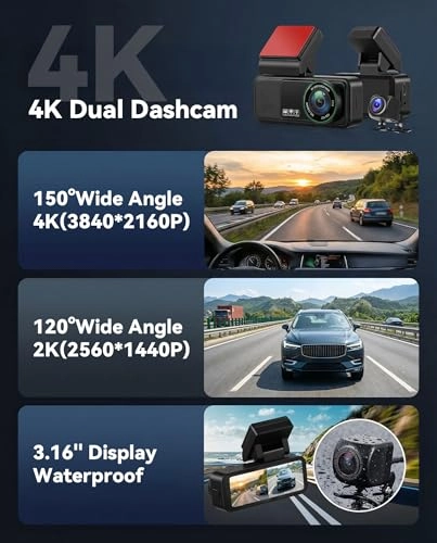 4K Dashcam - 1080P 4K+2K