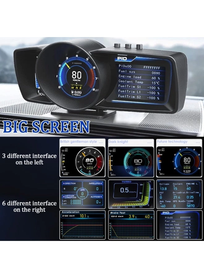 A600 - OBD2+GPS Dual System 3 LCD Screens