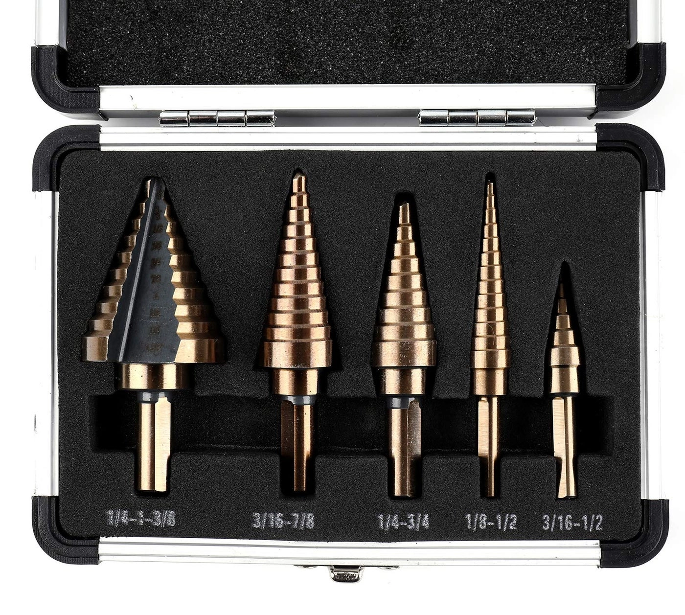 Yesland Step Drill Bit Set - Hss Cobalt 5pcs 50 Sizes