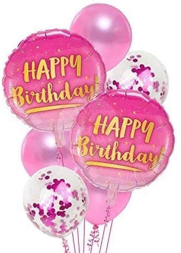 Party Time Trading LLC Happy Birthday Printed Balloons - 7 Pcs Birthday