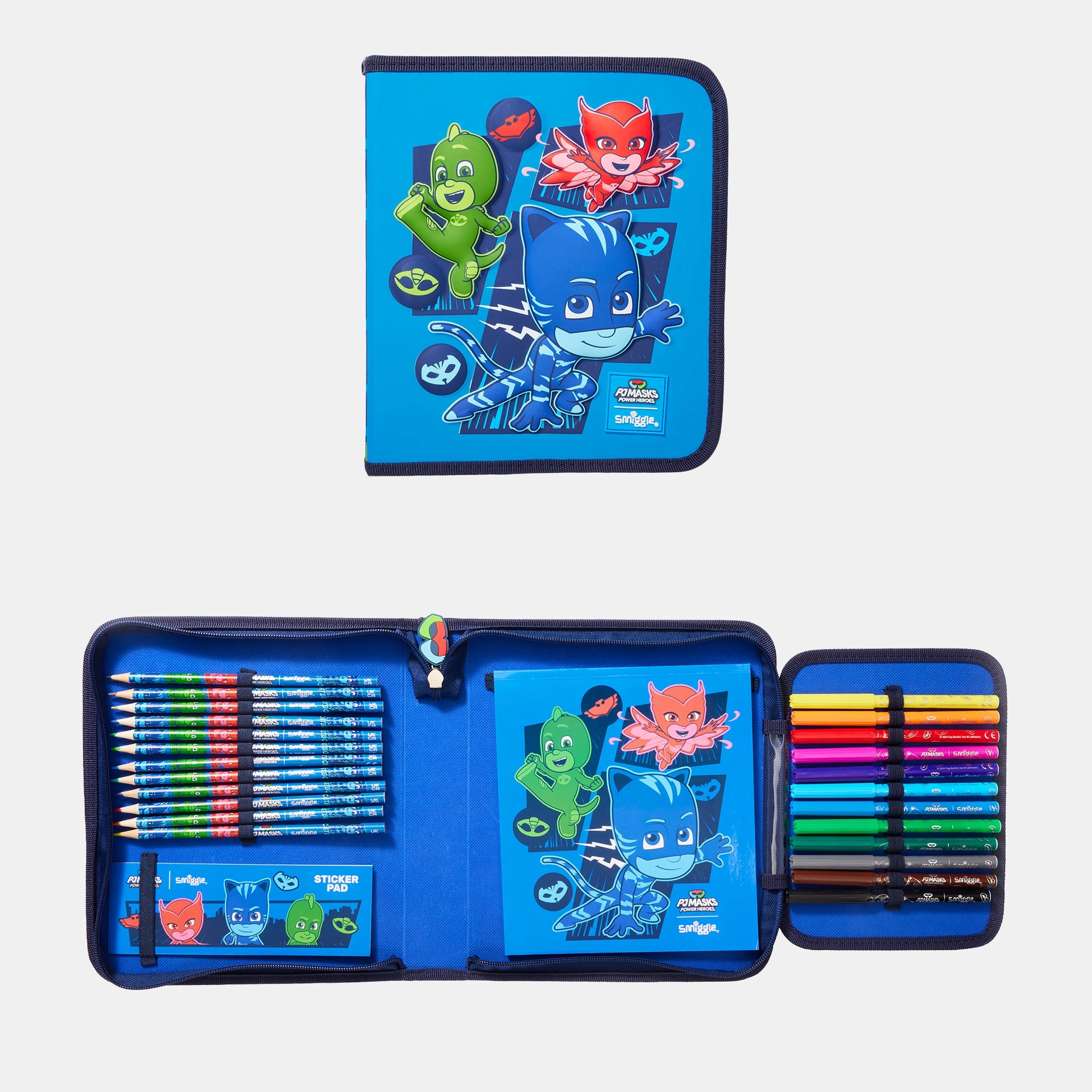 Pj Masks Power Heroes Stationery - 12 markers 12 coloured pencils Gift Pack