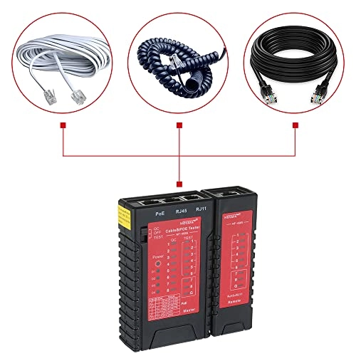 Network Cable & PoE Tester - RJ45 RJ11 RJ12 PoE