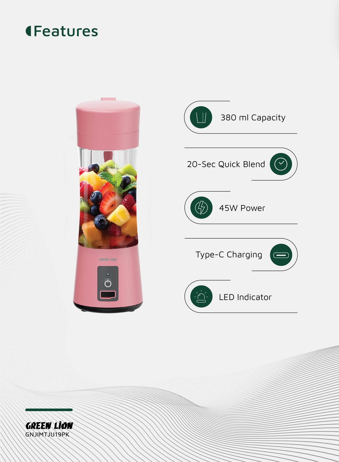Juice Mate Portable Juicer - 45W 380ml