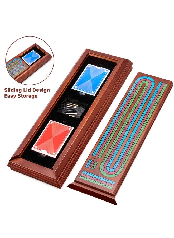 Cribbage Board - Wooden 3 Track 9 Metal Pegs