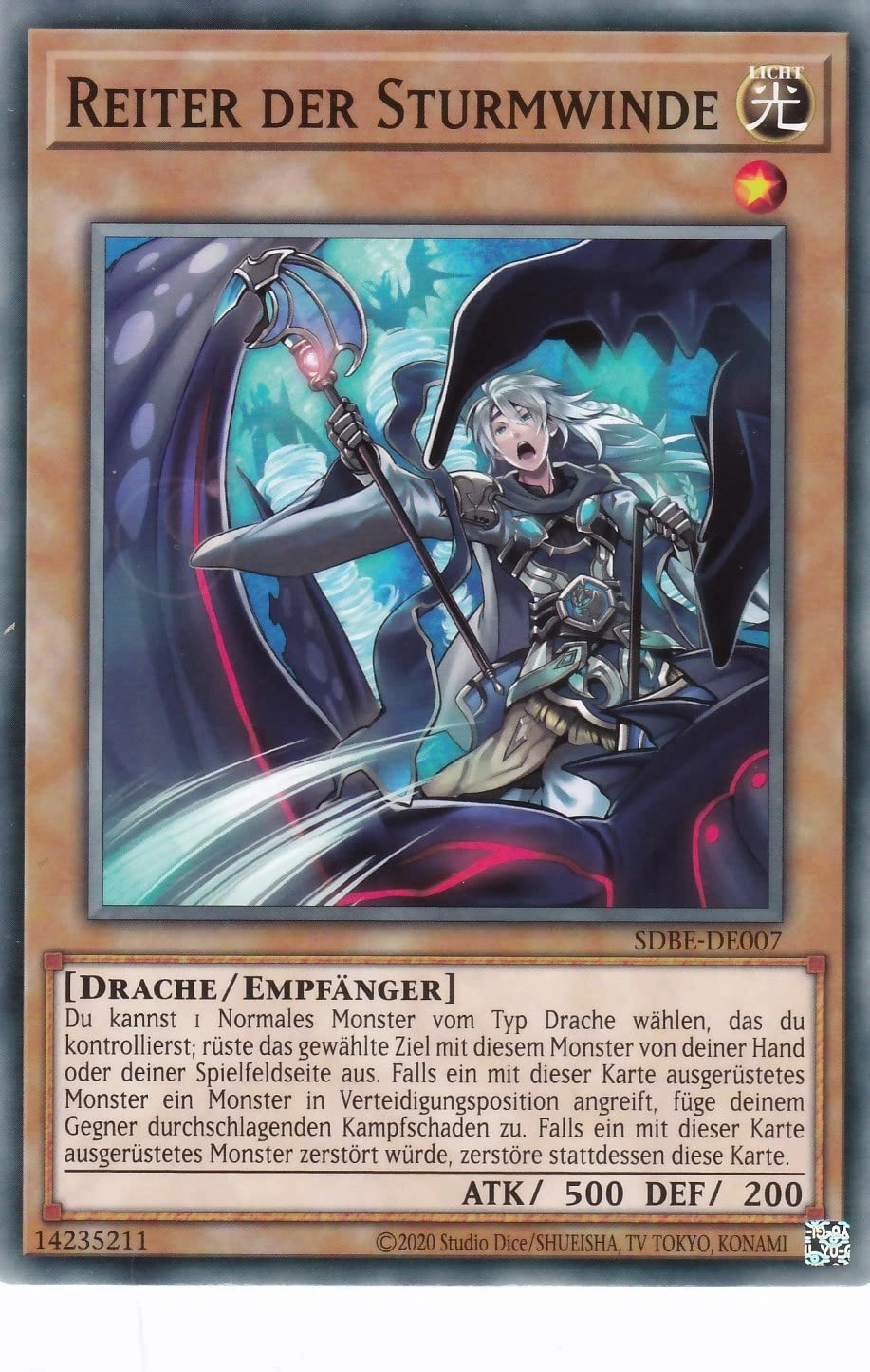 TCG Toys (Near Mint) Yugioh Rider of the Storm Winds SDBE-DE007 - German