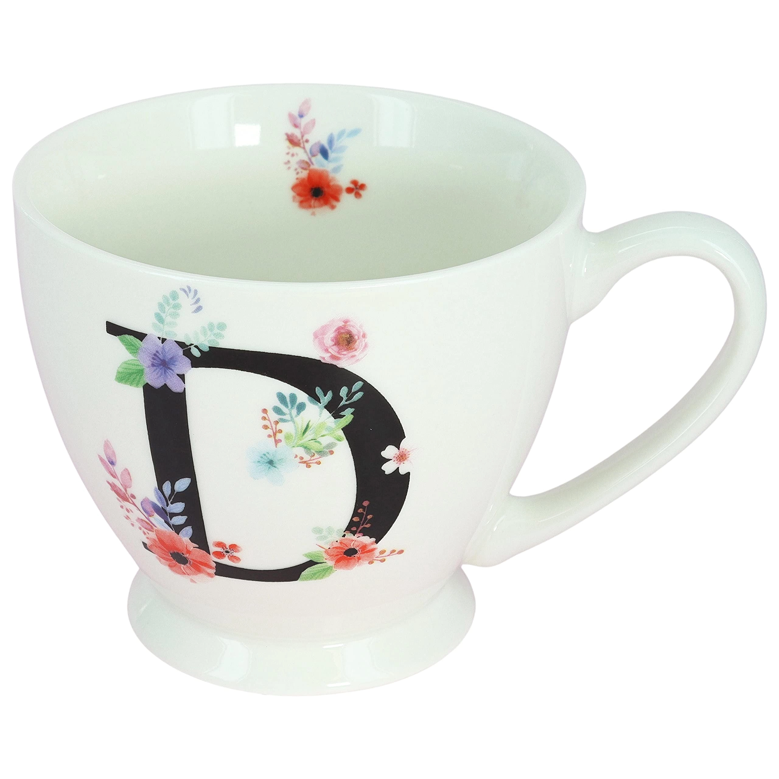 G Decor Ltd Blossom Monogram Ceramic Mug - 1 pcs - Letter Print - 450 ml