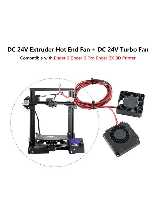 Cooling Fan - DC 24V Compatible with Ender 3 Black/Red