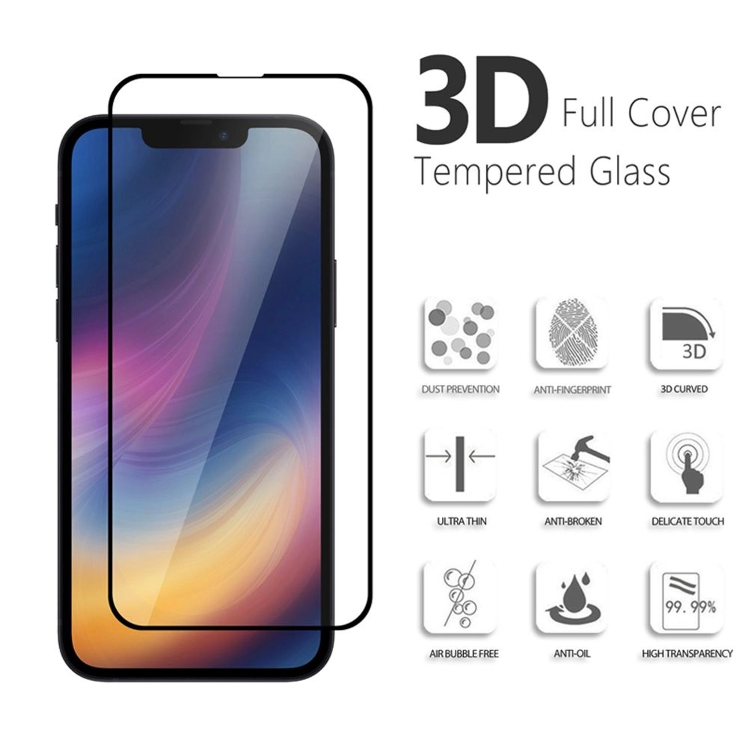 HD Tempered Glass Screen Protector for iPhone 13