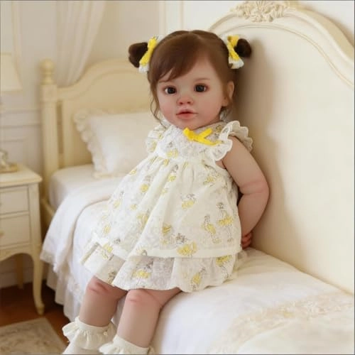 Pippa Reborn Baby Doll - 26 inch Cotton Vinyl Hand-rooted Curly Hair Ages 3+