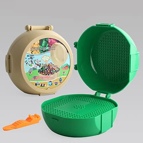 Building Blocks Storage Carrying Case - Beige 21x21x12cm