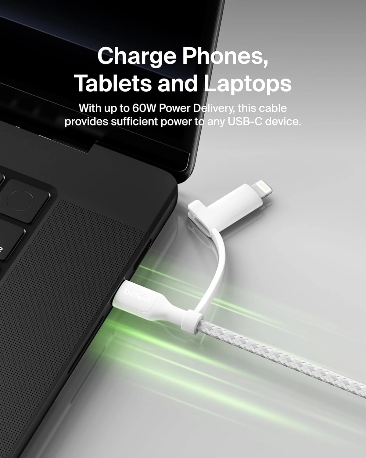 BoostCharge Pro Cable 60W USB-C to Lightning 1.5m Braided