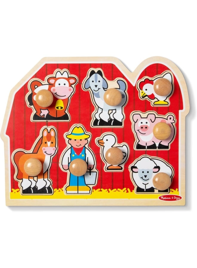 Jumbo Wooden Peg Puzzle Set - Suitable for 12 months & above 8 Pcs
