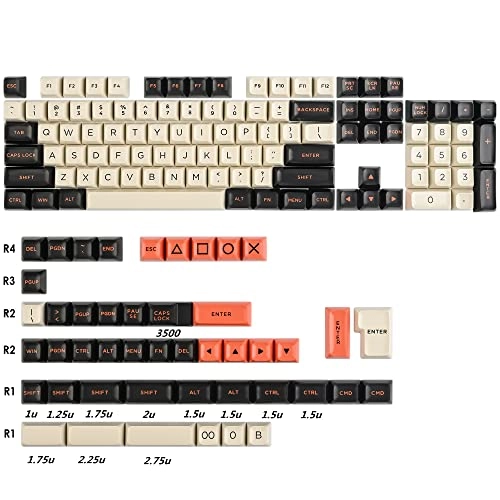 Retro Carbon Keycaps - US layout & ISO layout