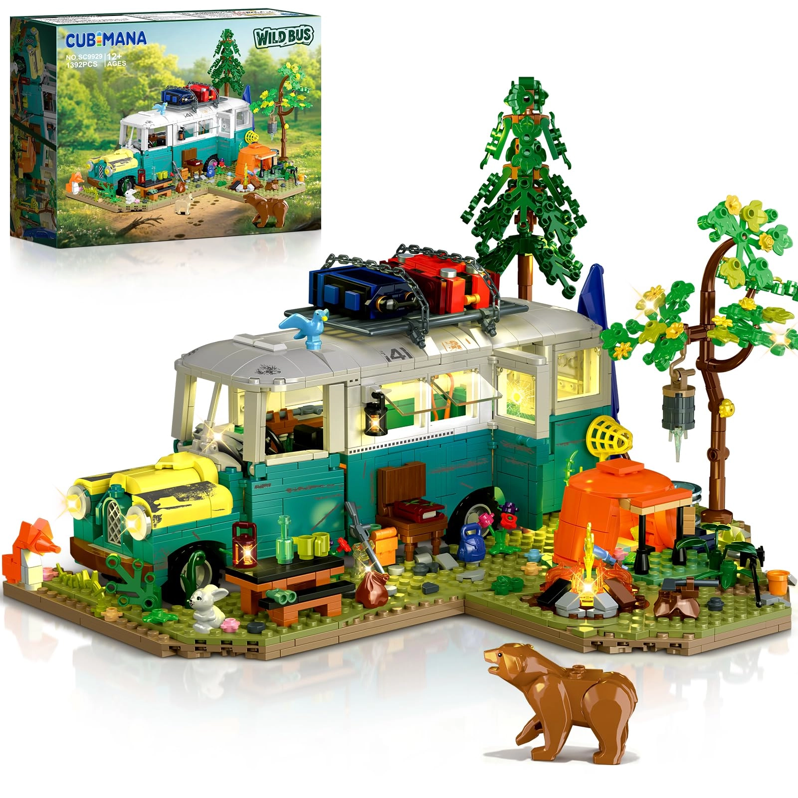 CUBIMANA Wilderness Bus - 1392PCS with Light
